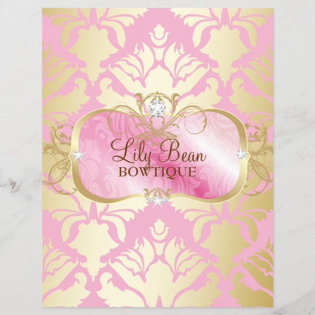 311 Lavish Pink Platter Golden Damask Flyer (Front)