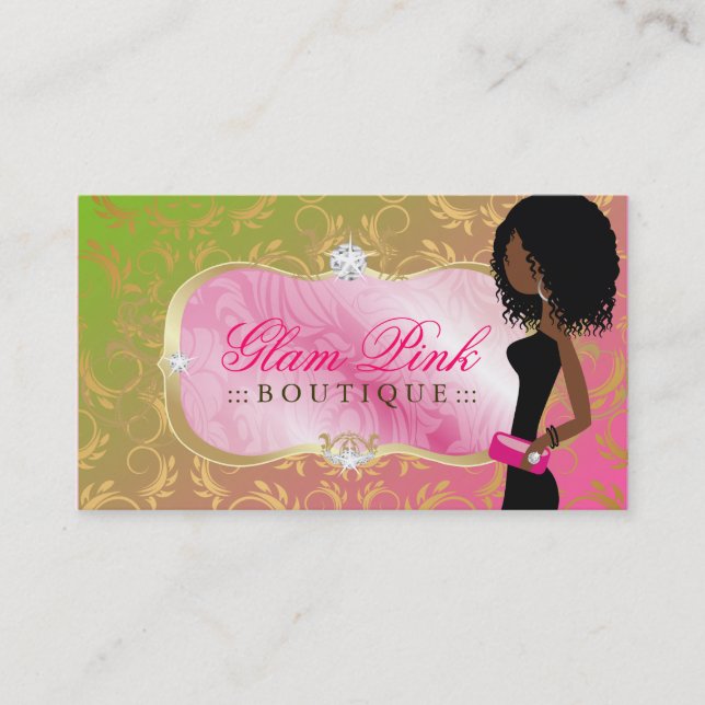 311-Lavish Pink Platter | Golden Divine Lollipop Business Card (Front)