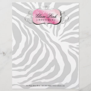 311-Lavish Pink Platter Zebra Letterhead Design