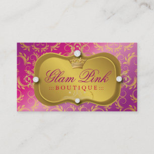 311 Lavish Solid Gold Tiara Divine Pink Pout Business Card