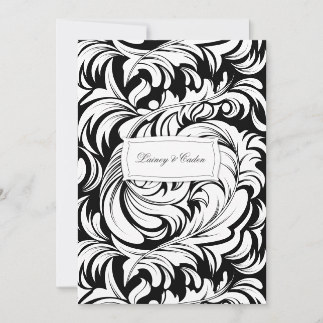 311-Lavishly Lainey Black Invitation (Front)