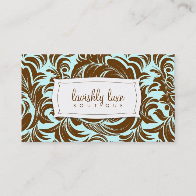 311-Lavishly Lainey Brown & Blue Business Card (Front)