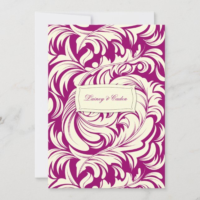 311-Lavishly Lainey Fuschia Invitation (Front)