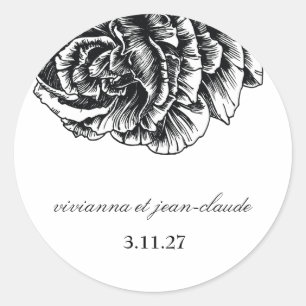311-Le Plush Fleur - Black et White Stickers