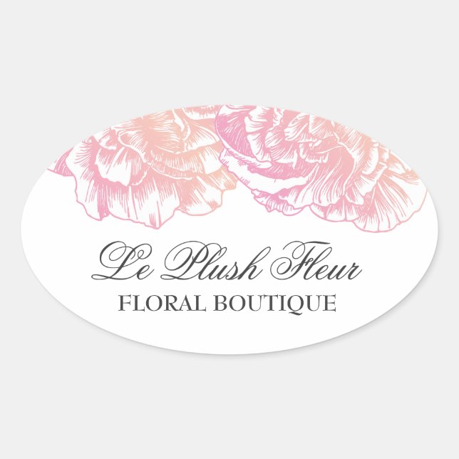 311 Le Plush Fleur Creamy Pink Oval Sticker (Front)