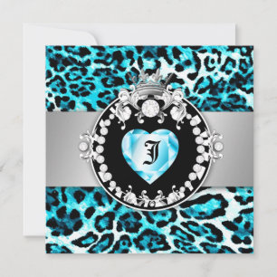 311 Leopard-Tique Kiss Queen of Hearts Sweet16 Invitation