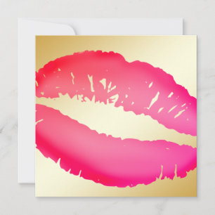 311-Lingerie Kisses   Gold Invitation