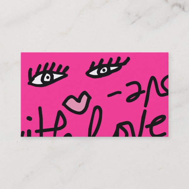 311 Lip Service With Love Customisable Hot Pink Business Card (Front)