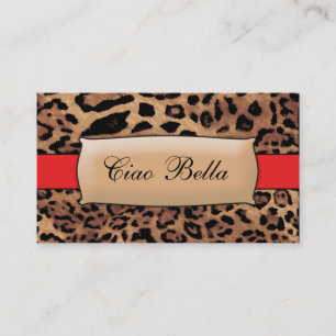 311 Lipstick Red Sassy Leopard Business Card