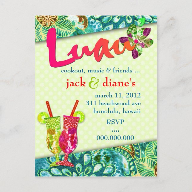 311 LIVELY LUAU INVITATION POSTCARD (Front)
