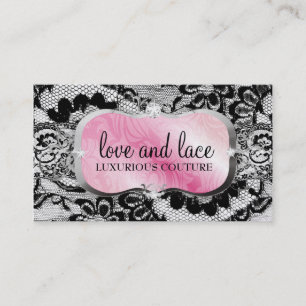311 Love Lace Pink Platter Metallic Paper Business Card