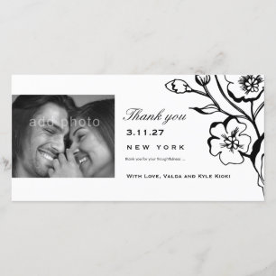 311-Lush Black & White Thank you Card