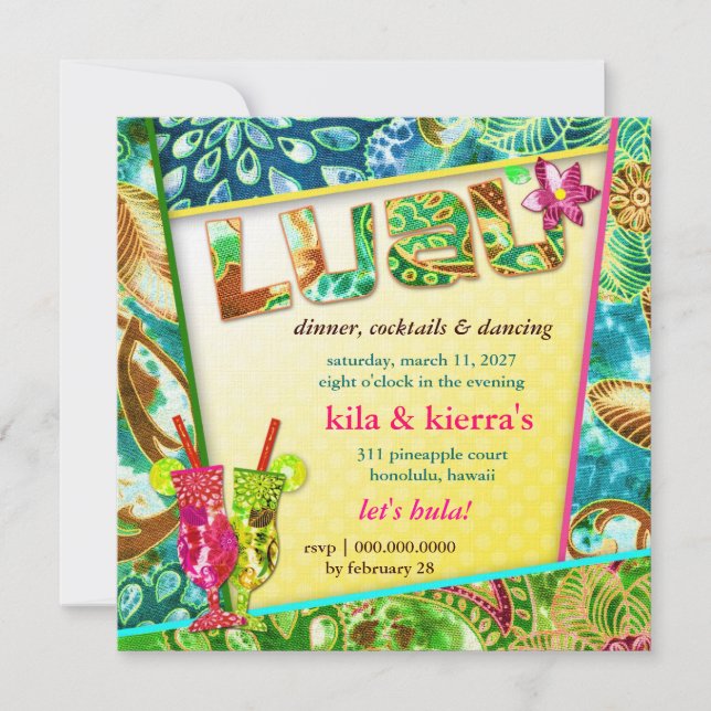311-Lushious Luau Invitation Linen (Front)