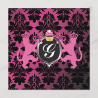 311 Luxe Lion Heraldry Pink Cupcake Baby Shower