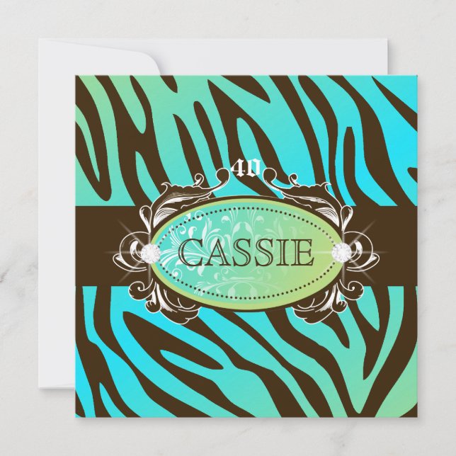 311-Luxuriously Oceanic Zebra 40 and Fabulous Invitation (Front)