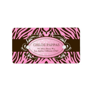 311 Luxuriously Pink N Brown Zebra Label