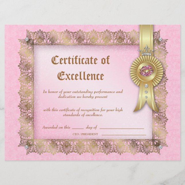 311 Makeup Artist Certificate Excellence Diploma (Front)