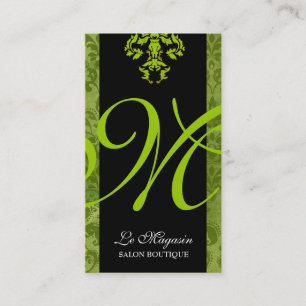 311-Marley Monogram Lime Business Card