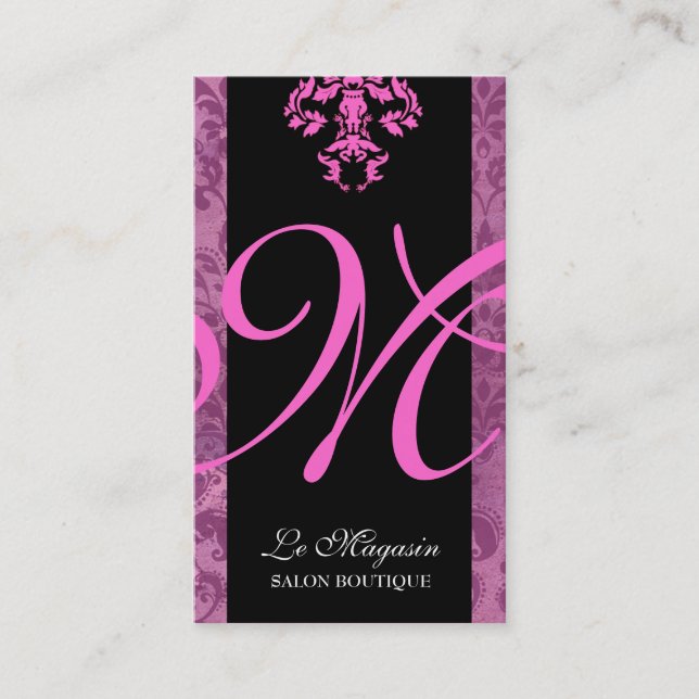 311-Marley Monogram Pink Too Business Card (Front)