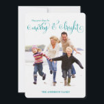 311 Merry & Bright Blue Holiday Photo Card<br><div class="desc">Design by Jill McAmis © 2013.</div>