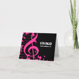 311-MUSICAL MAESTRO - GRUNGE HOTT PINK THANK YOU CARD
