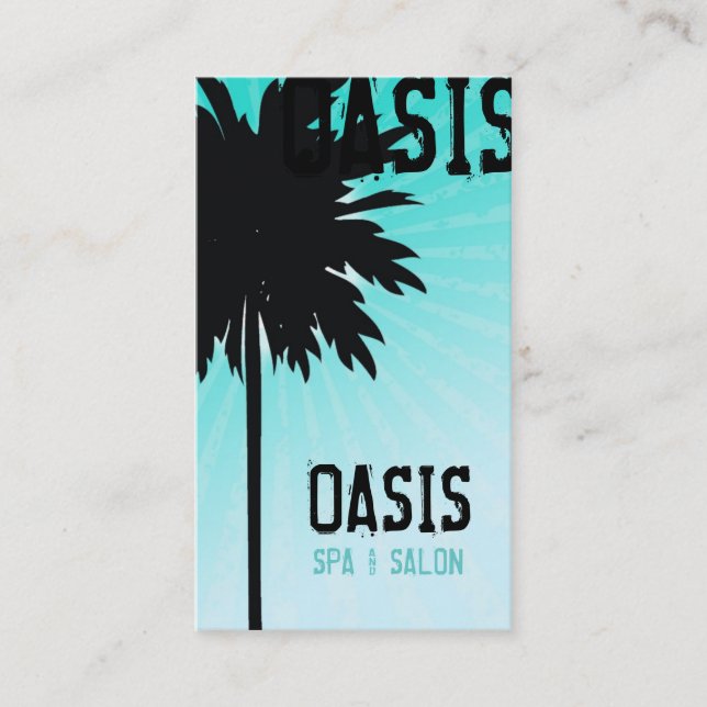 311 OASIS PALM TREE BLUE TOO BUSINESS CARD (Front)