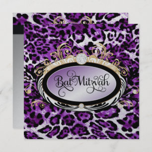 311 Opulent Gold Purple Leopard Metallic Paper Invitation