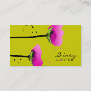 311-PASSIONATE POPPY PEA GREEN BUSINESS CARD