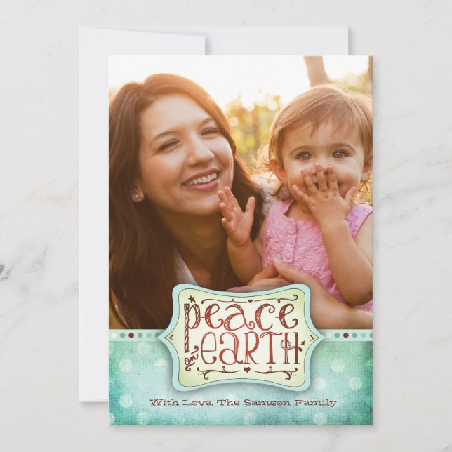 311 Peace on Earth Holiday Card Blue Green (Front)