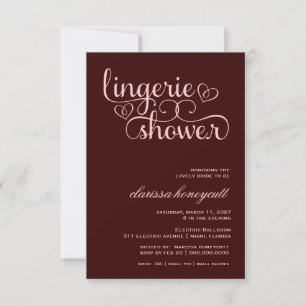 311 Peach Lux Pink Brown Bridal Shower Invitation