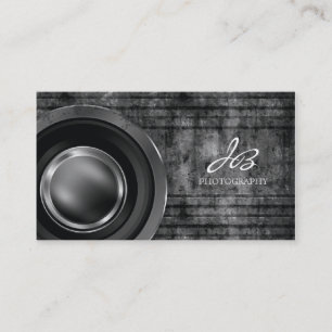311 Photography Business Card Black Metal Grunge