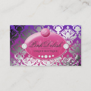 311-Pink Delish Monogram   Purple Radiance Business Card
