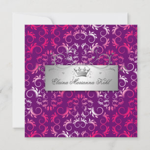 311-Pink Divine Purple Sweet 16 Invitation