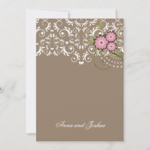 311-Pink Floral Flourish   Sand Invitation