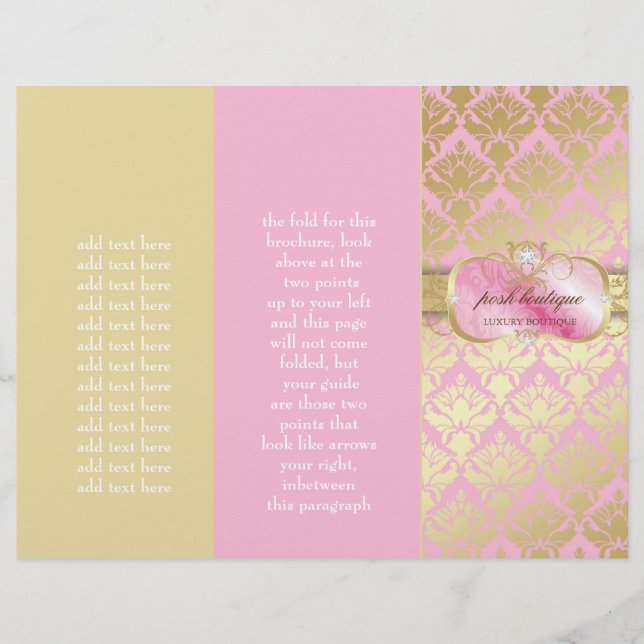 311 Pink Platter Gold Damask Brochure (Front)