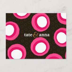 311-PINK RETRO DOTS INVITATION POSTCARD