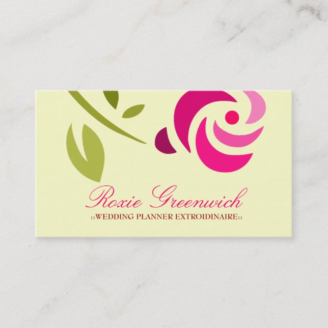 311-PINK ROSE EXTROIDINAIRE BUSINESS CARD (Front)