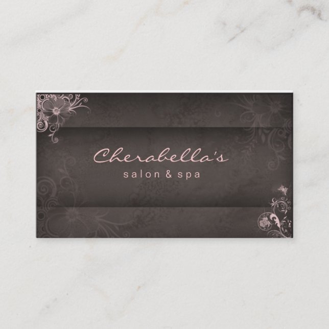 311 Pink Taupe Salon Spa Floral business card (Front)