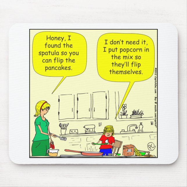 311 Popcorn pancakes cartoon Mouse Pad (Front)