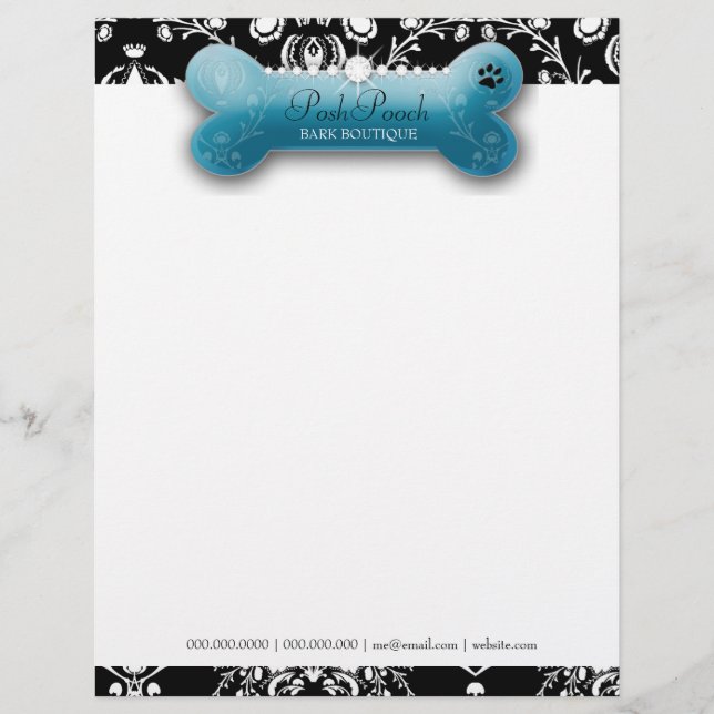 311 Posh Pooch Teal Pitch Bark Custom Letterhead (Front)