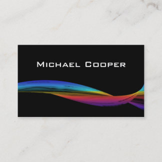 311 Professional Rainbow Wave Business Card Black