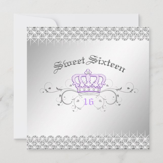 311-Queen for a Day | Sweet Sixteen Lilac Invitation (Front)