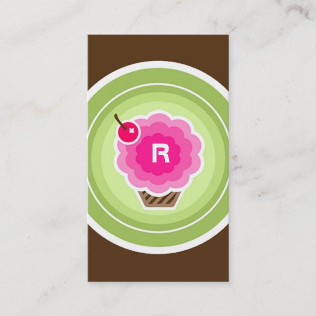 311 RAINBOW CUPCAKE MONOGRAM BUSINESS CARD (Front)