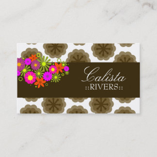 311-RETRO FLOWERS | WHITE BACK BUSINESS CARD
