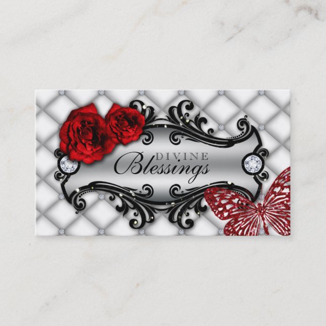 311 Rose Flower Fashion Jewellery Butterfly Business Card (Front)