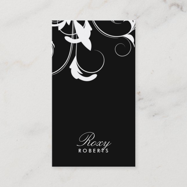 311 Roxy Solid Black and White Business Card (Front)