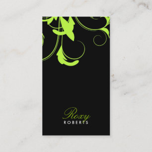 311-Roxy Solid    Lime and Black Business Card