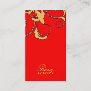 311-Roxy Solid Red and Yellow Business Card