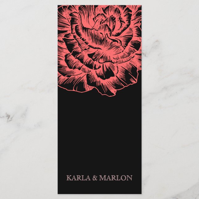 311 Ruffled Peony Coral Melon & Black Programme (Front)