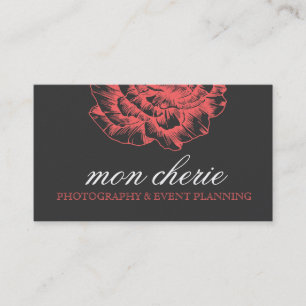 311 Ruffled Peony Coral Melon Business Card